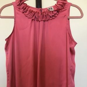 Nice coral colored sleeveless silk blouse